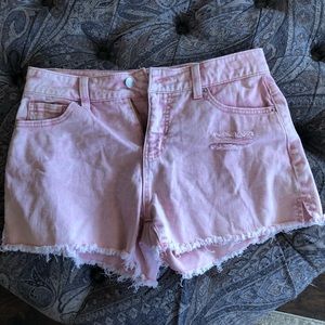 Pink jean shorts